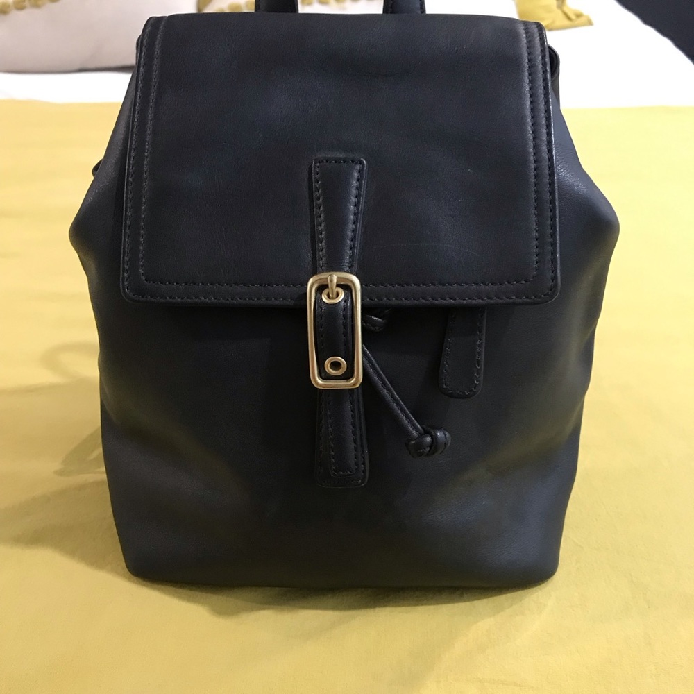 Coach Vintage Black Leather Backpack